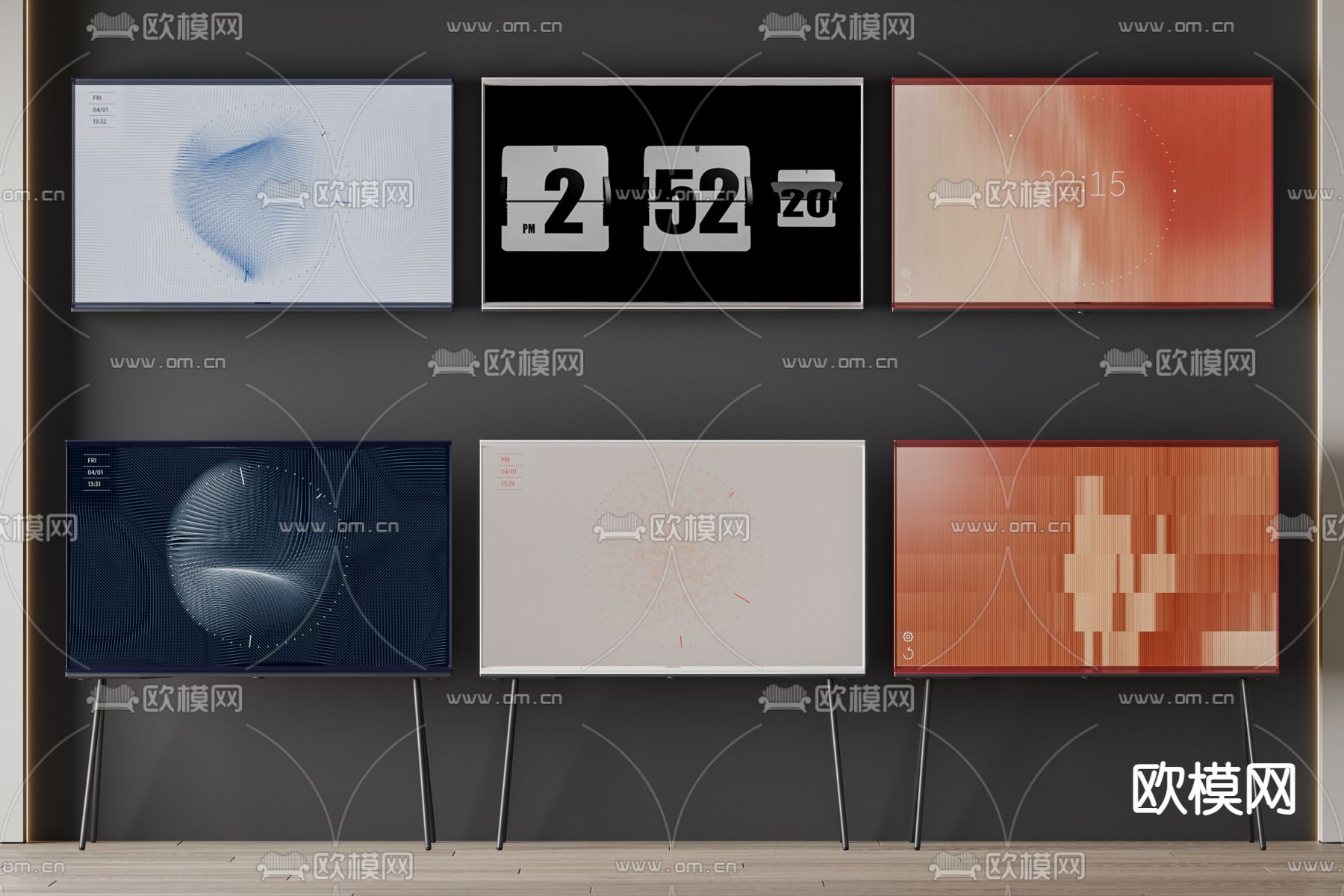 电视机su模型下载（渲染图2）