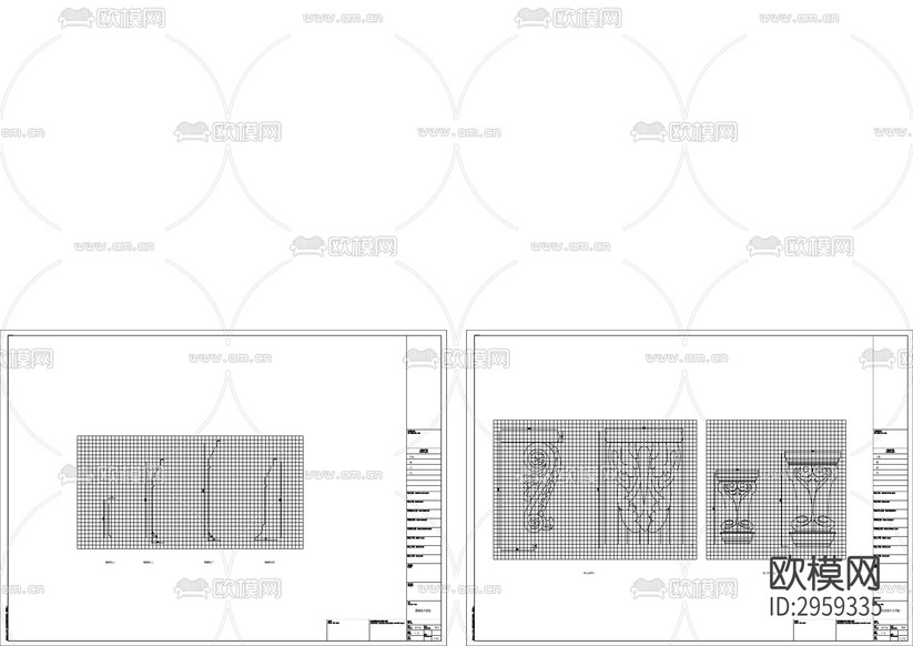 歐式風格大平層cad施工圖下載(渲染圖3)