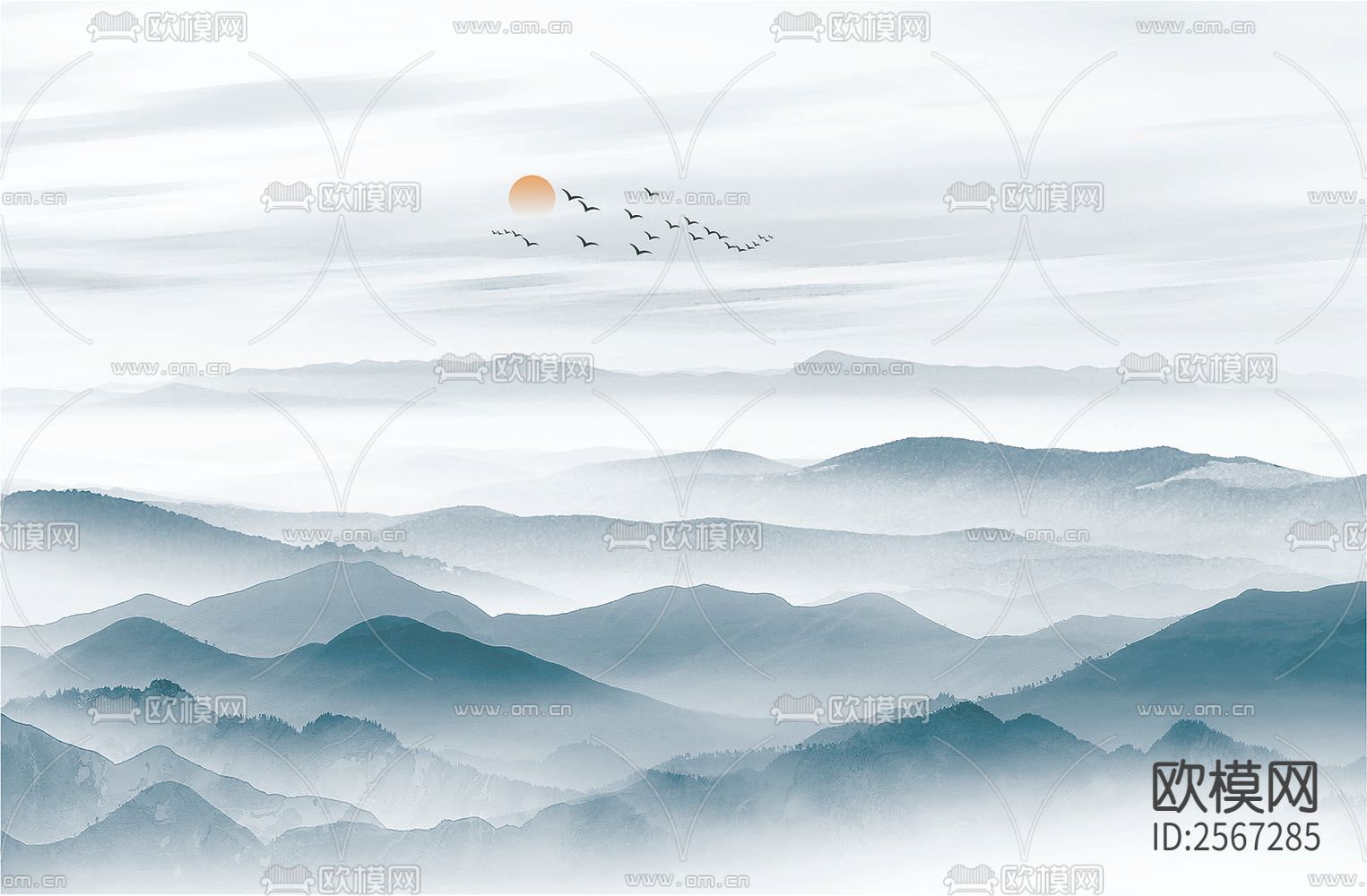 新中式壁纸下载（渲染图3）