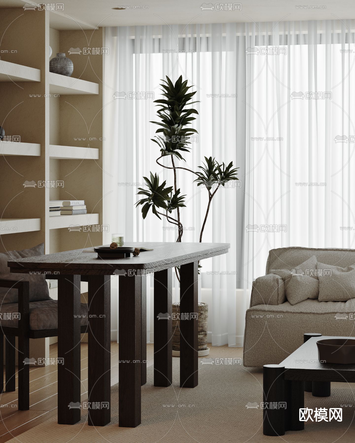 侘寂休闲室 娱乐室 会客室3d模型下载（渲染图3）