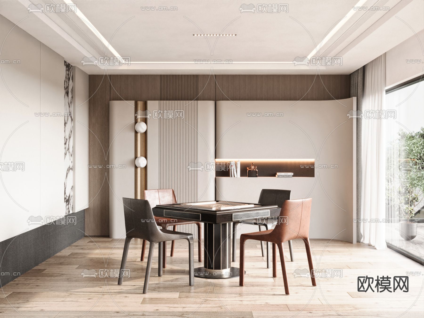 现代麻将房3d模型下载