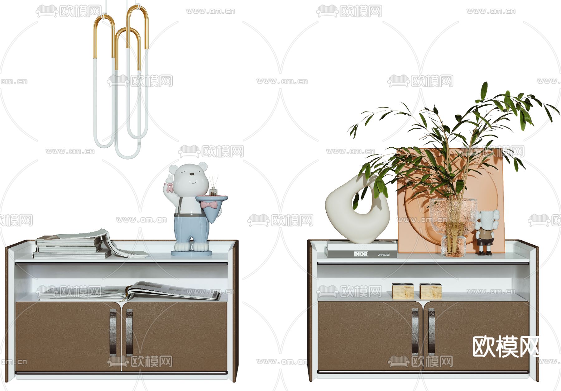 现代床头柜3d模型下载（渲染图1）
