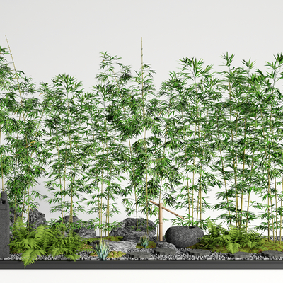  竹子 竹林小品su模型 