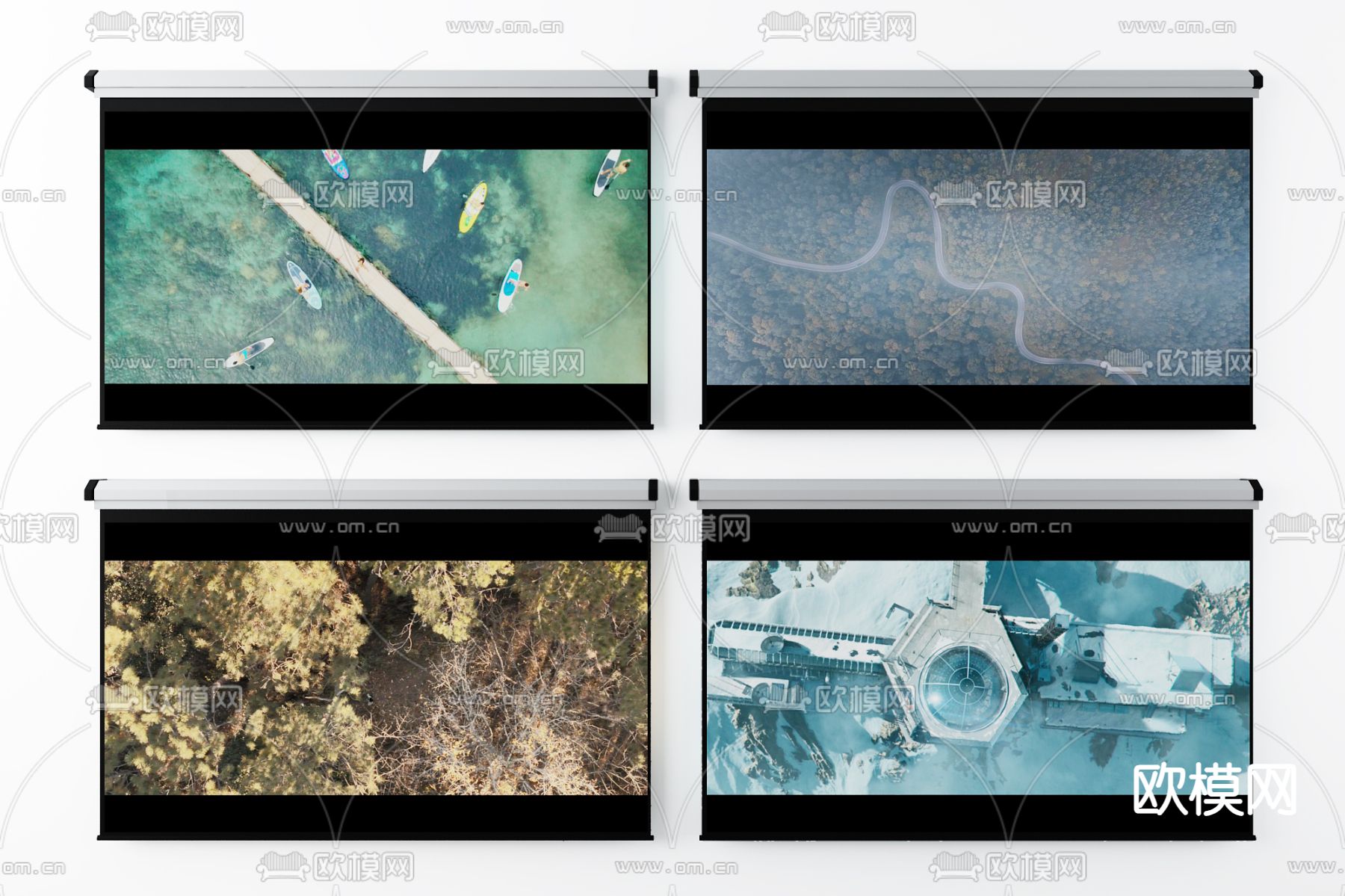 投影幕布3d模型下载