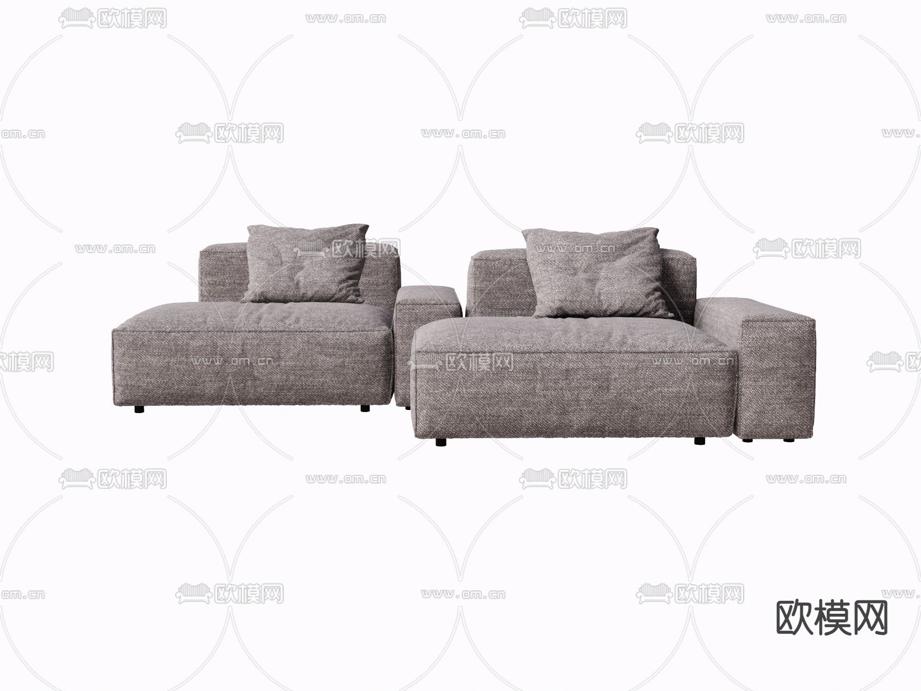 现代多人沙发su模型下载（渲染图2）