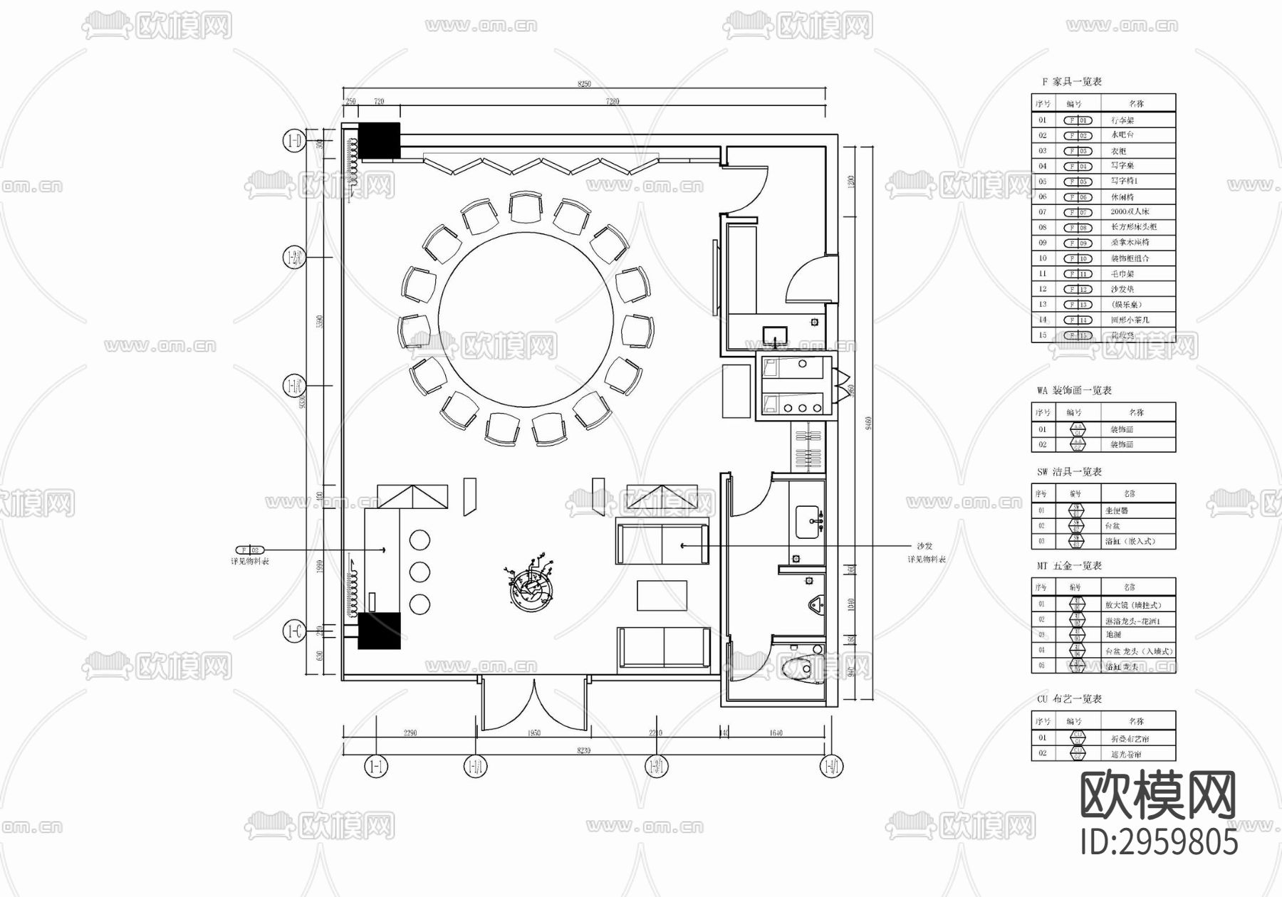80㎡中餐厅包房室内施工图 餐饮 中餐 餐厅包房 特色餐厅cad施工图下载（渲染图2）