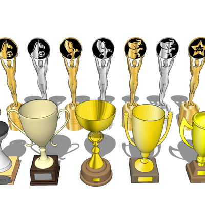  奖杯摆件 奖杯su模型 