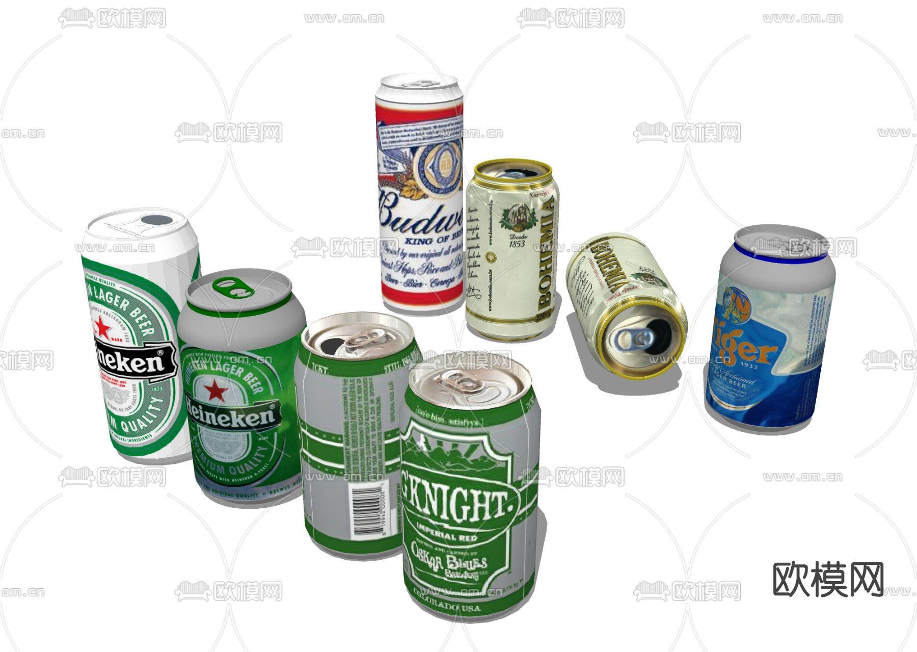 青岛啤酒 酒瓶 罐装su模型下载