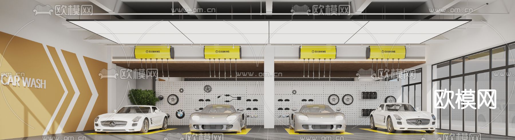 汽车美容店 汽修店3d模型下载