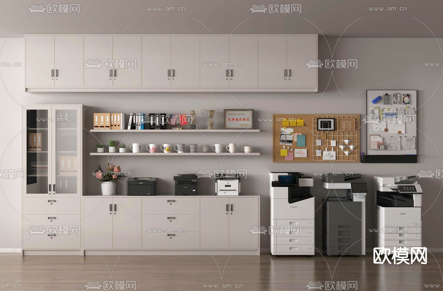 打印机 文件柜 复印机 办公用品 文具3d模型下载