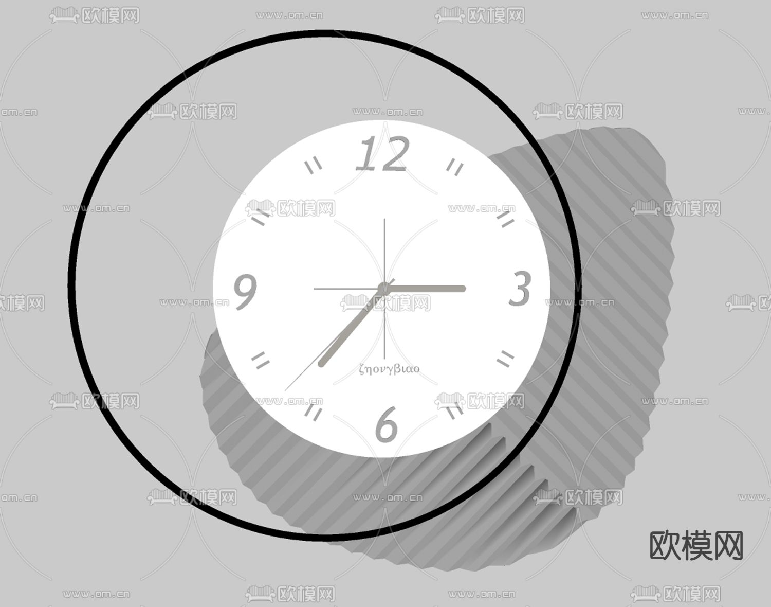 现代时钟 挂钟 钟表su模型下载（渲染图3）