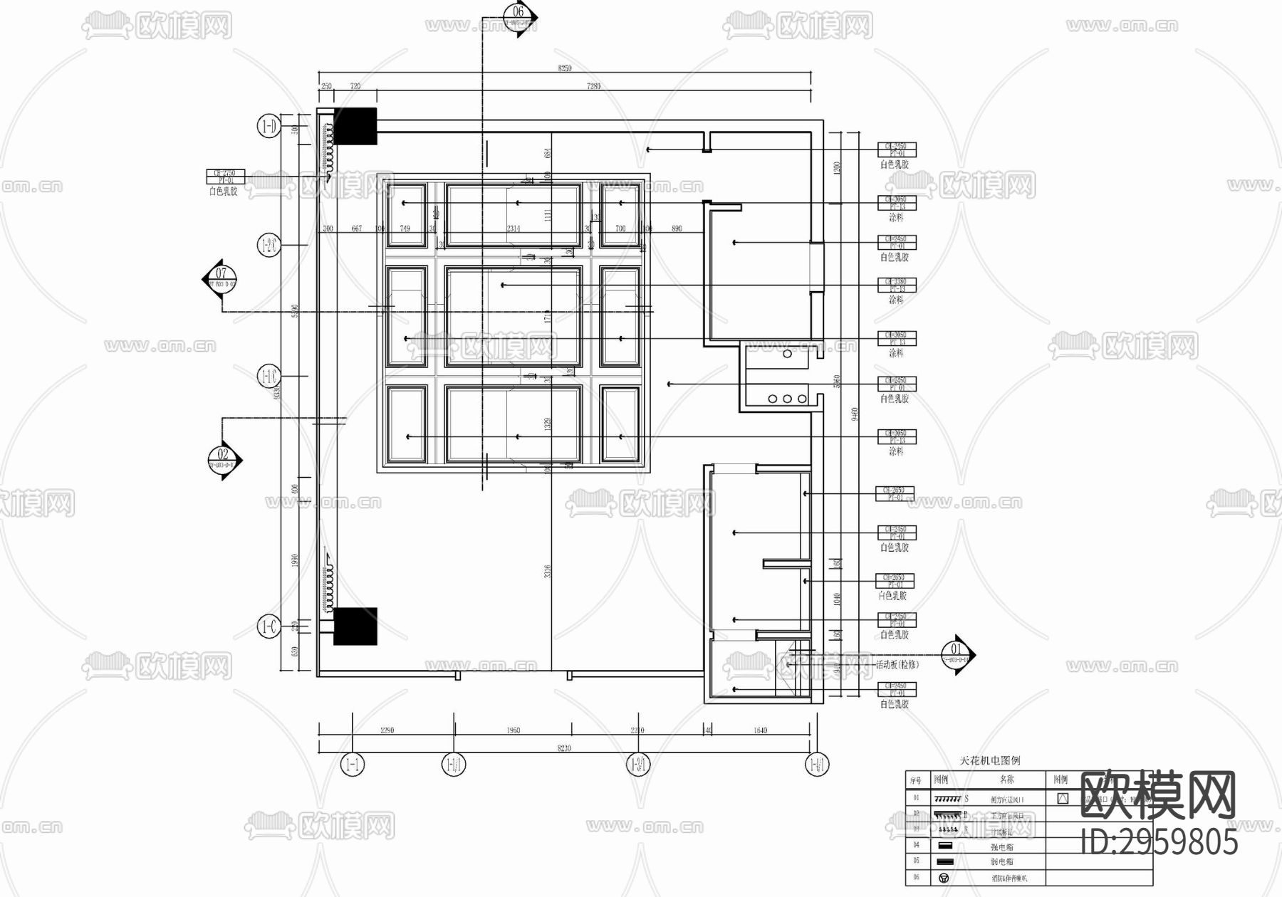 80㎡中餐厅包房室内施工图 餐饮 中餐 餐厅包房 特色餐厅cad施工图下载（渲染图3）