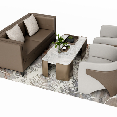  卡座沙发 大堂沙发 双人沙发su模型 