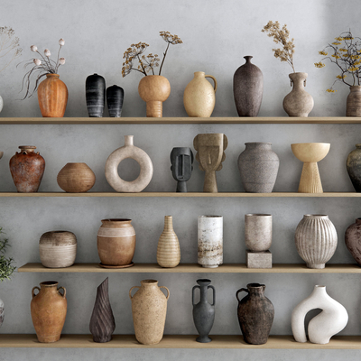  陶瓷器皿 罐 摆件 陶瓷su模型 