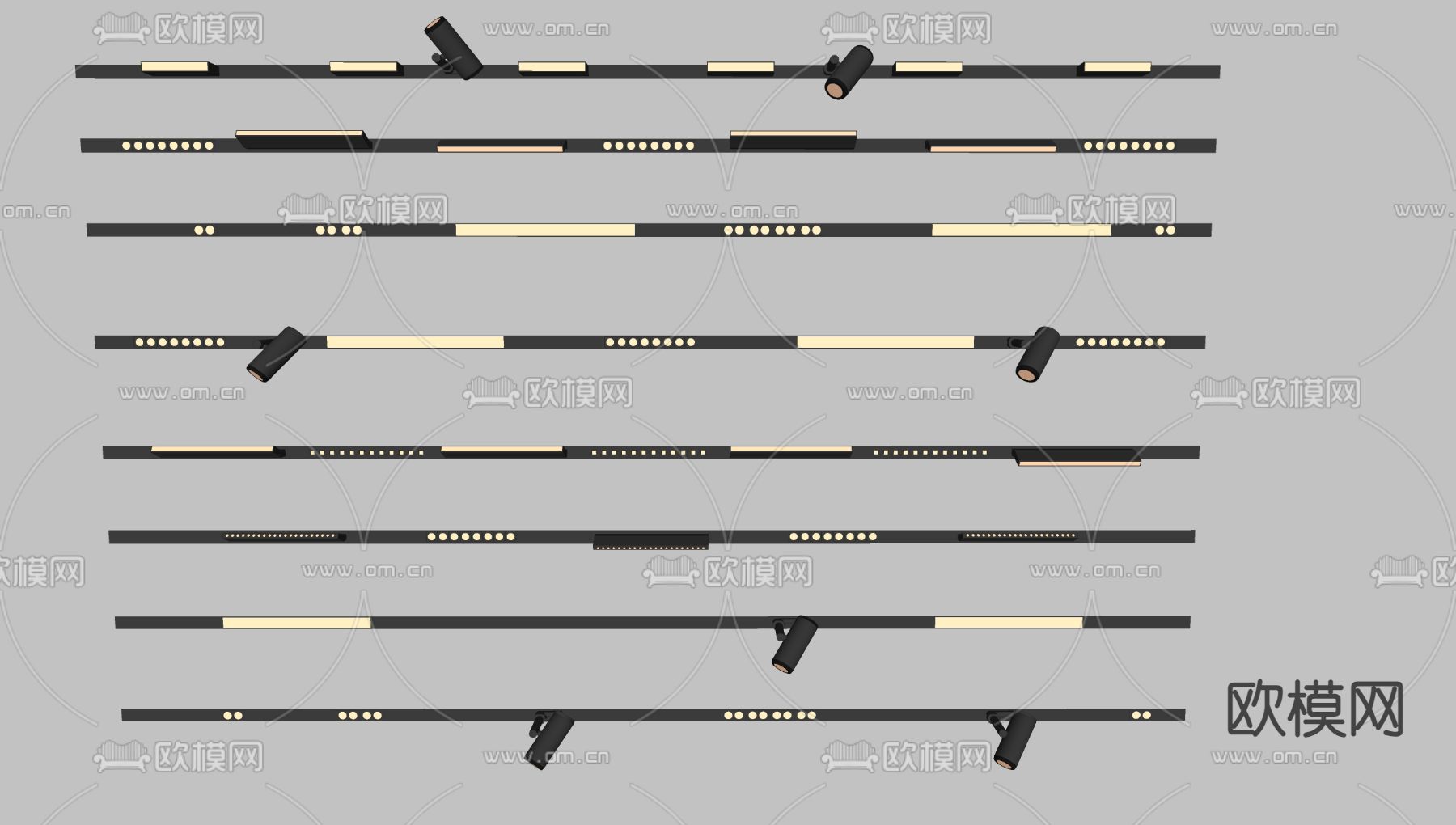 磁吸轨道灯 射灯su模型下载（渲染图1）