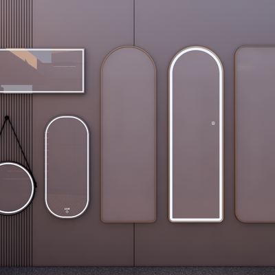  镜子 落地窗 全身镜 穿衣镜su模型 