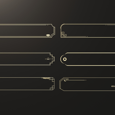  中式雕花 角花 边框 浮雕su模型 