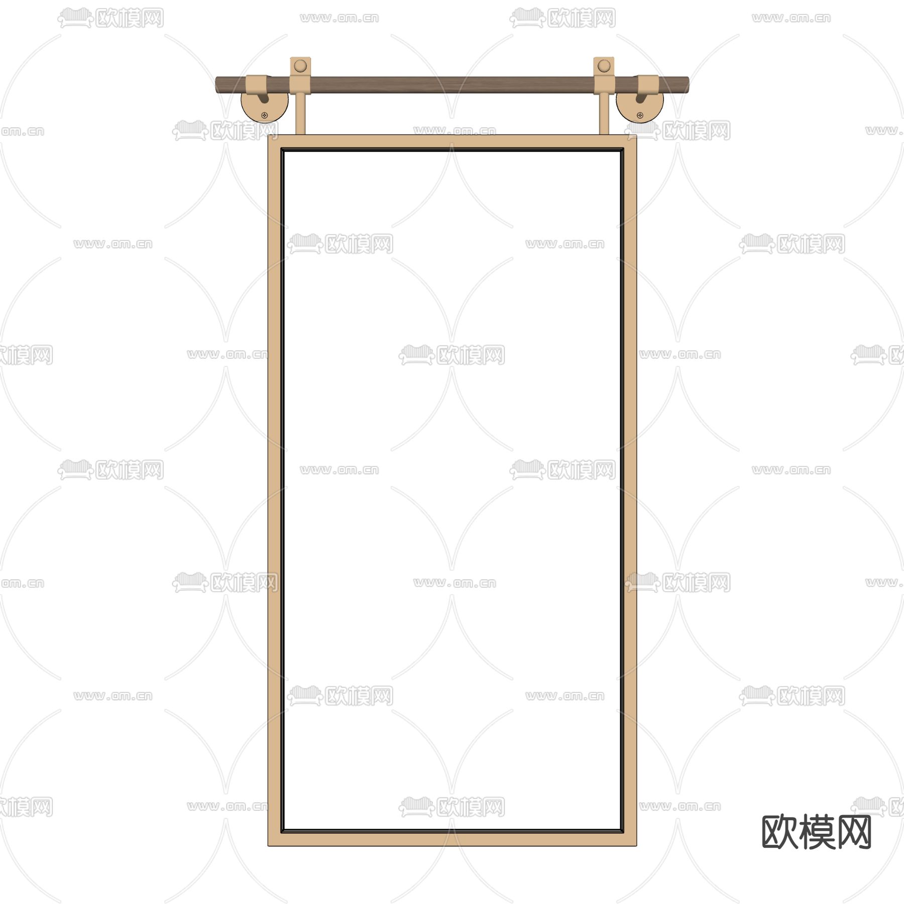 装饰镜 镜子 化妆镜su模型下载（渲染图2）