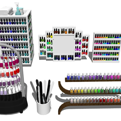  指甲油 美甲器材su模型 