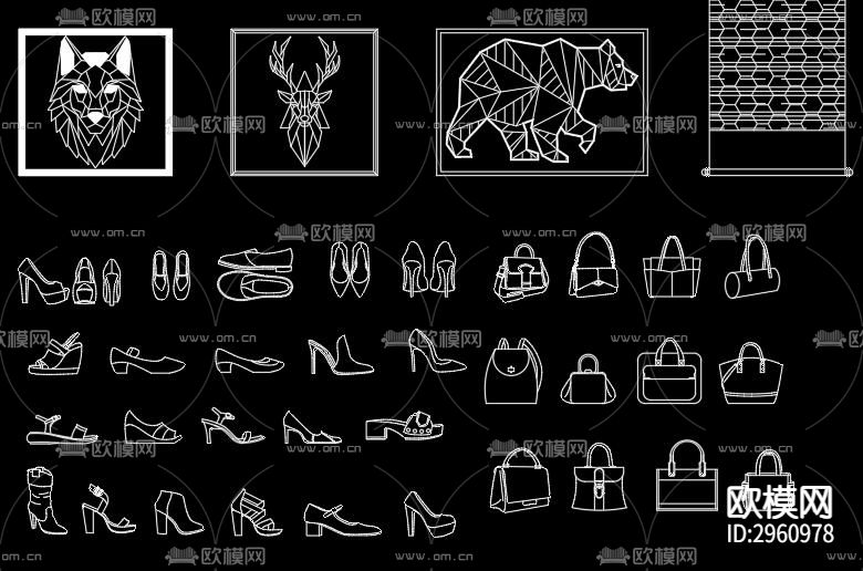 装饰画cad图库下载（渲染图2）