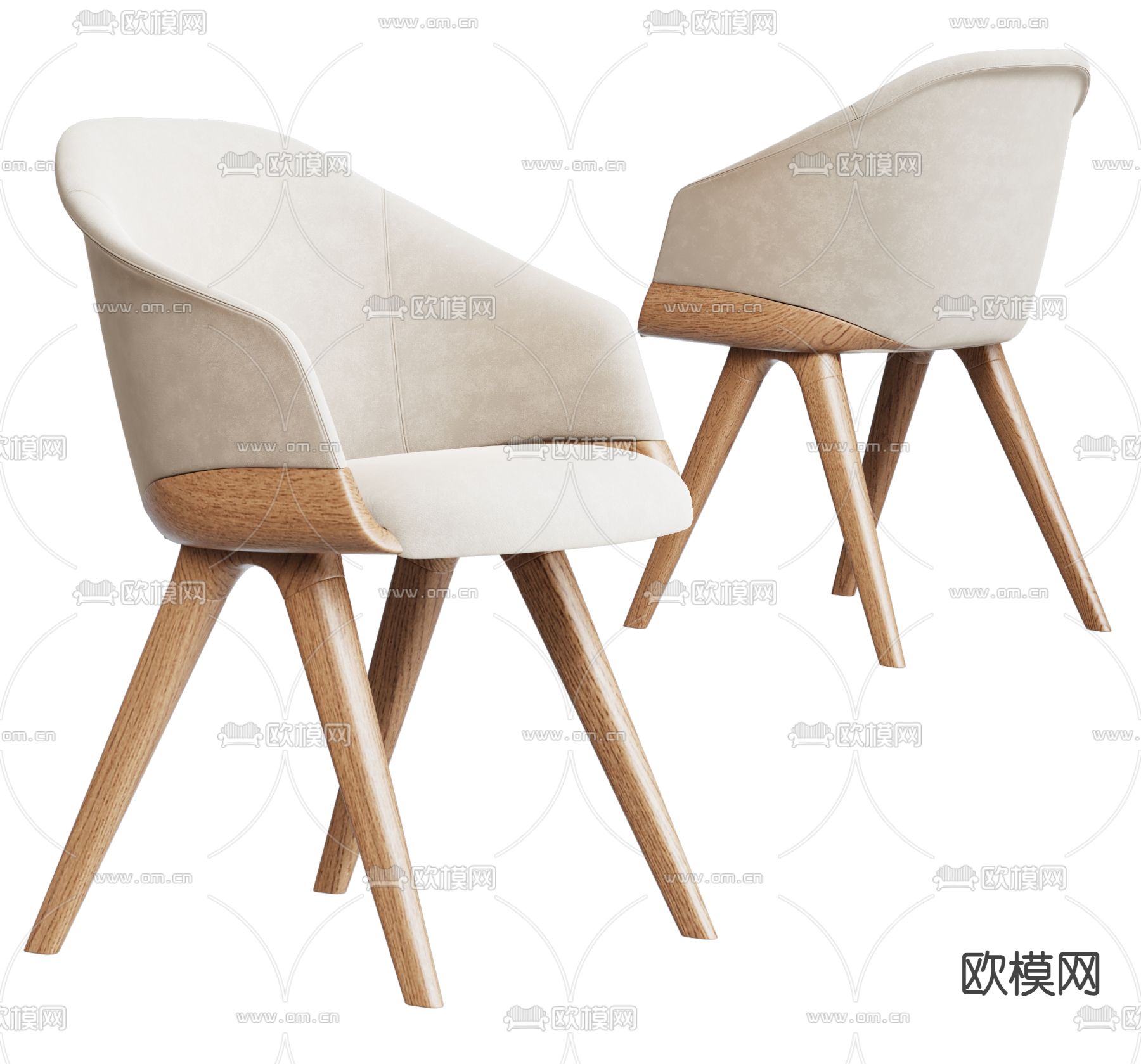 Giorgetti 现代餐椅su模型下载（渲染图2）