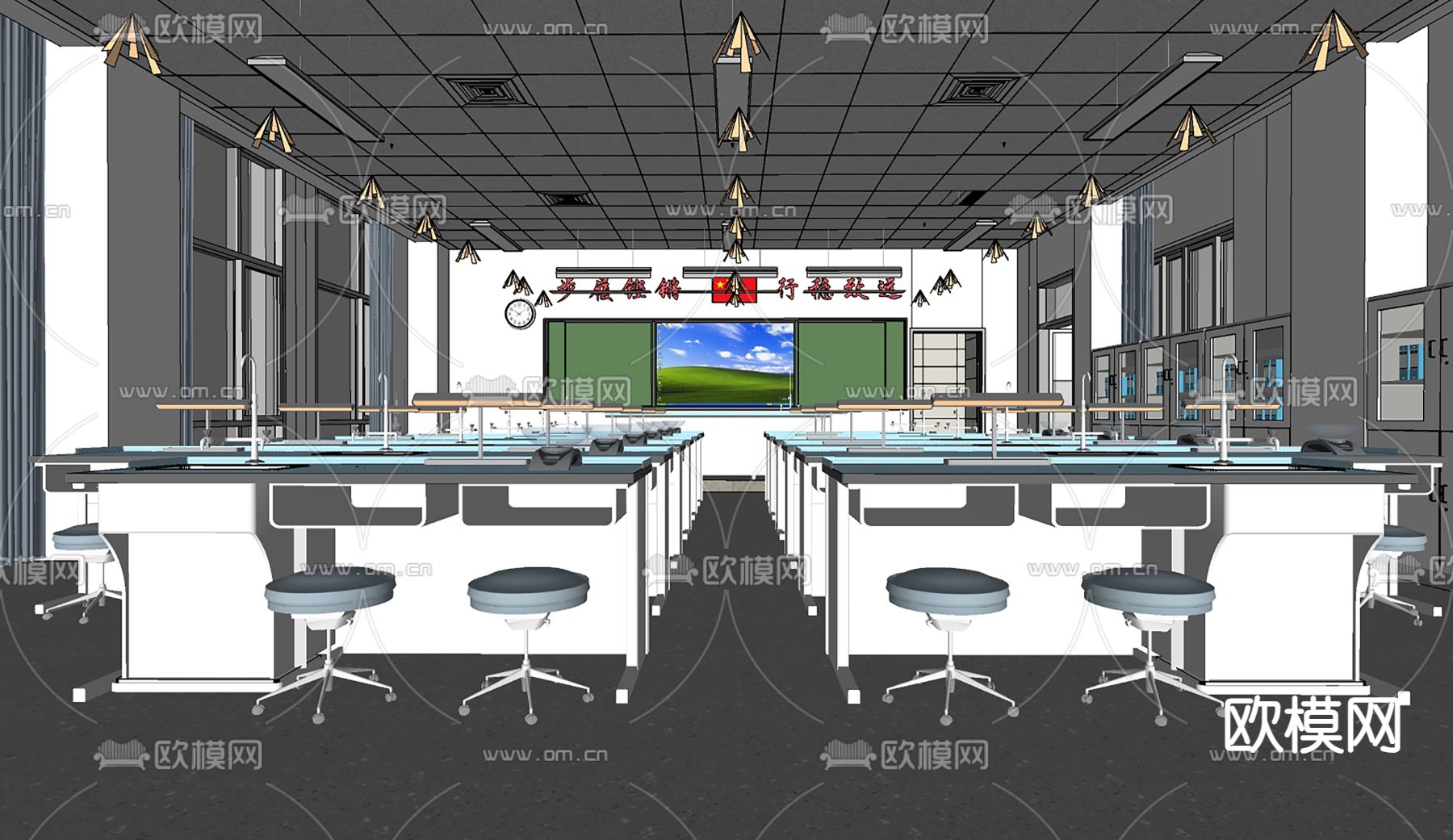 学校教室 实验室 解剖室su模型下载（渲染图2）