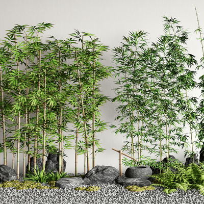  竹林 竹子小品su模型 