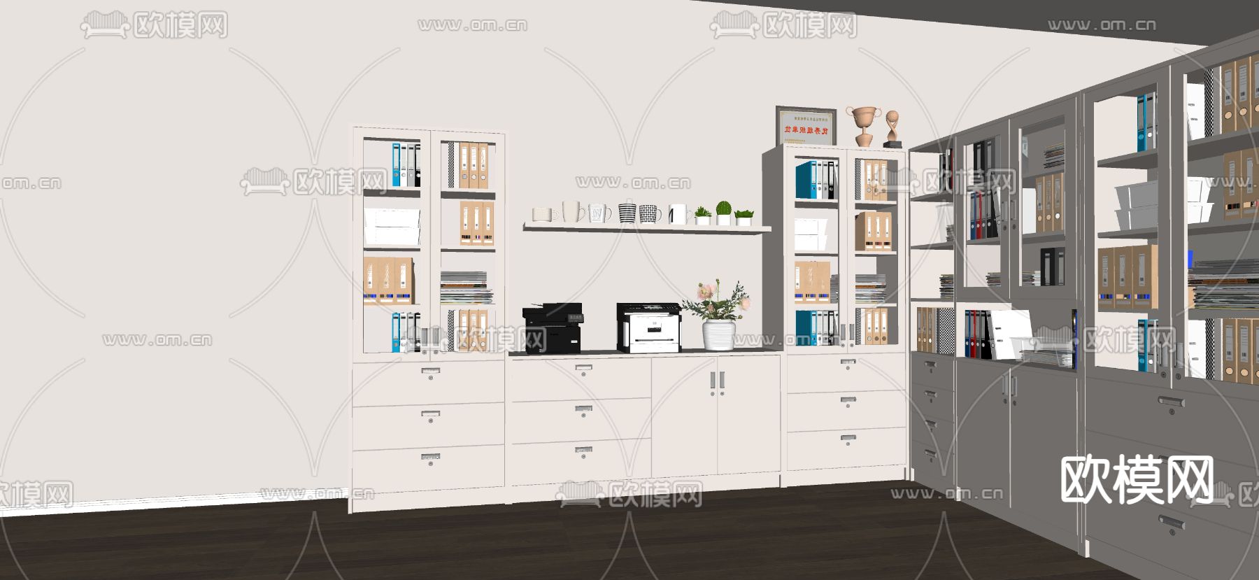 文件柜 档案柜su模型下载（渲染图1）