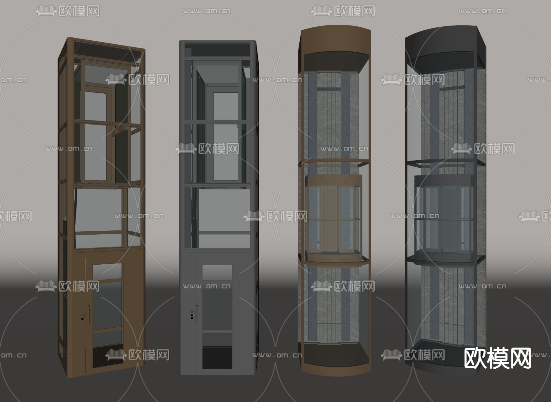 现代户外电梯 升降电梯su模型下载（渲染图1）