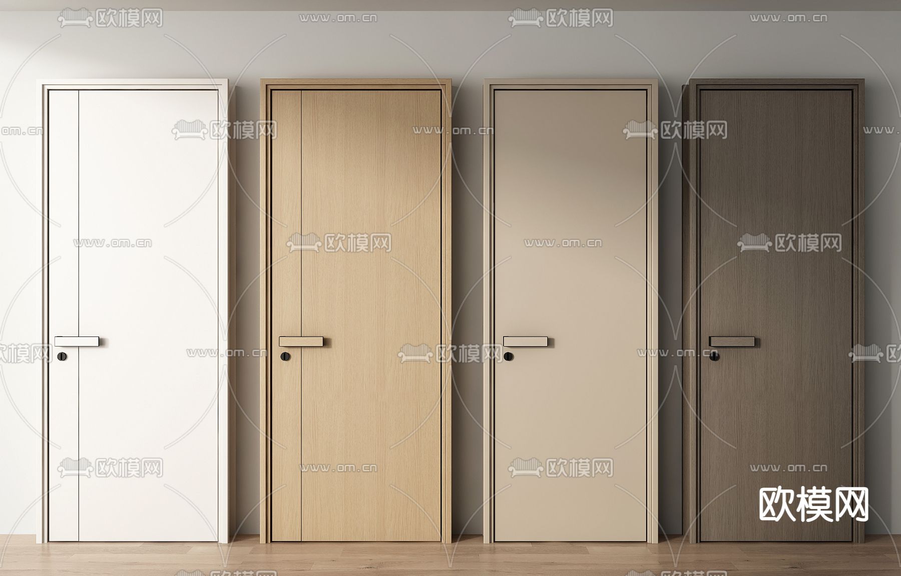 房门 卧室门 平开门3d模型下载