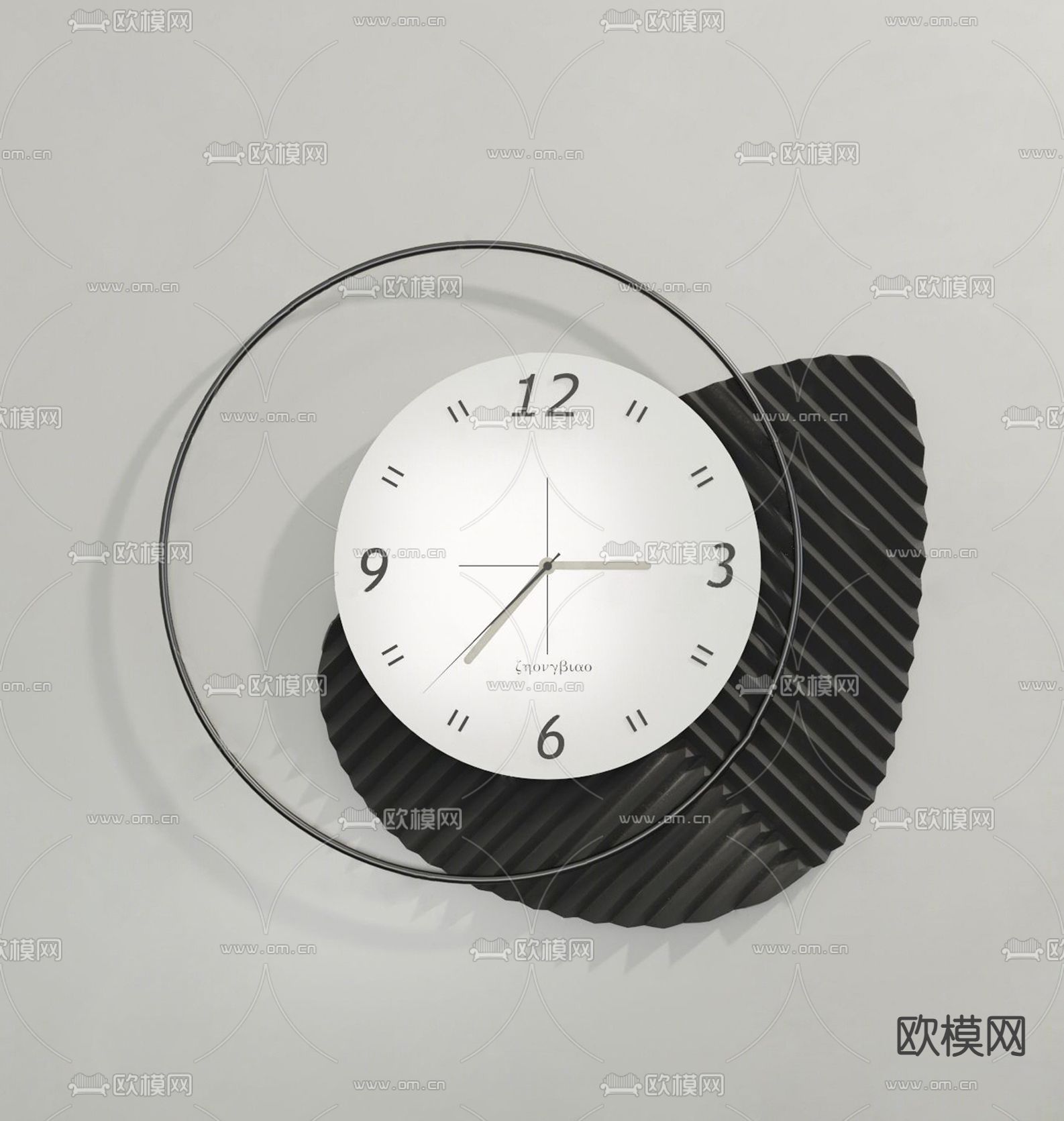 现代时钟 挂钟 钟表su模型下载（渲染图1）