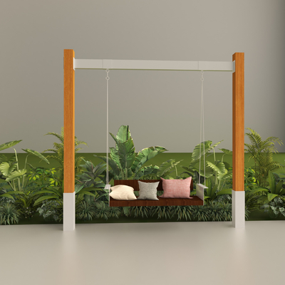  秋千椅 庭院秋千su模型 