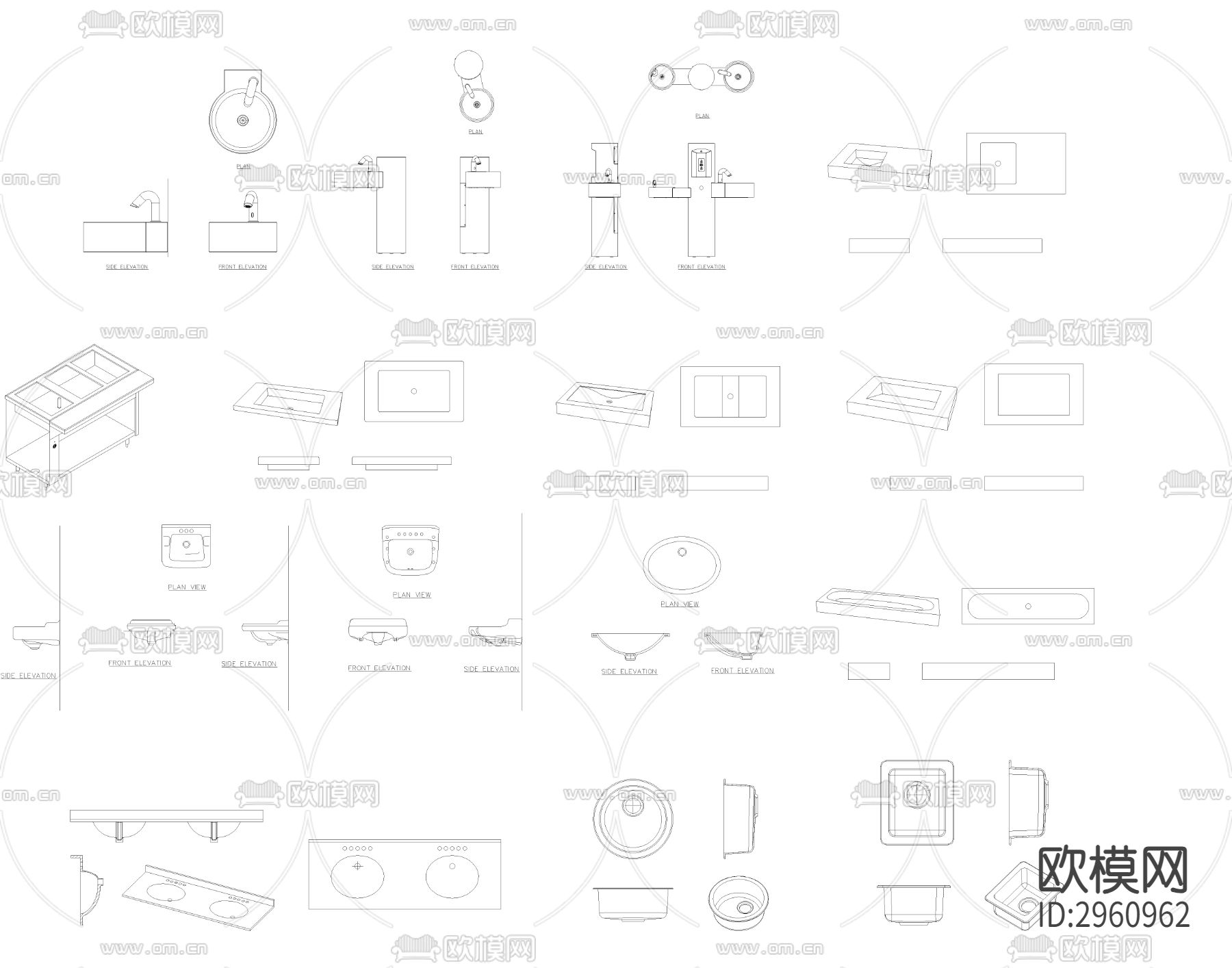 面盆cad图库下载（渲染图3）