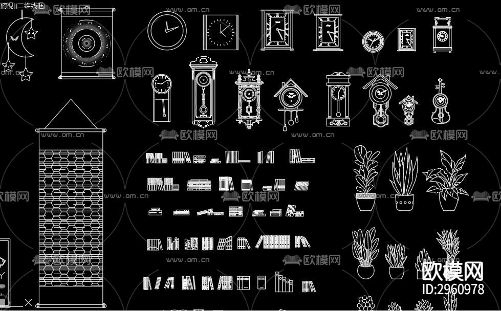 装饰画cad图库下载（渲染图5）