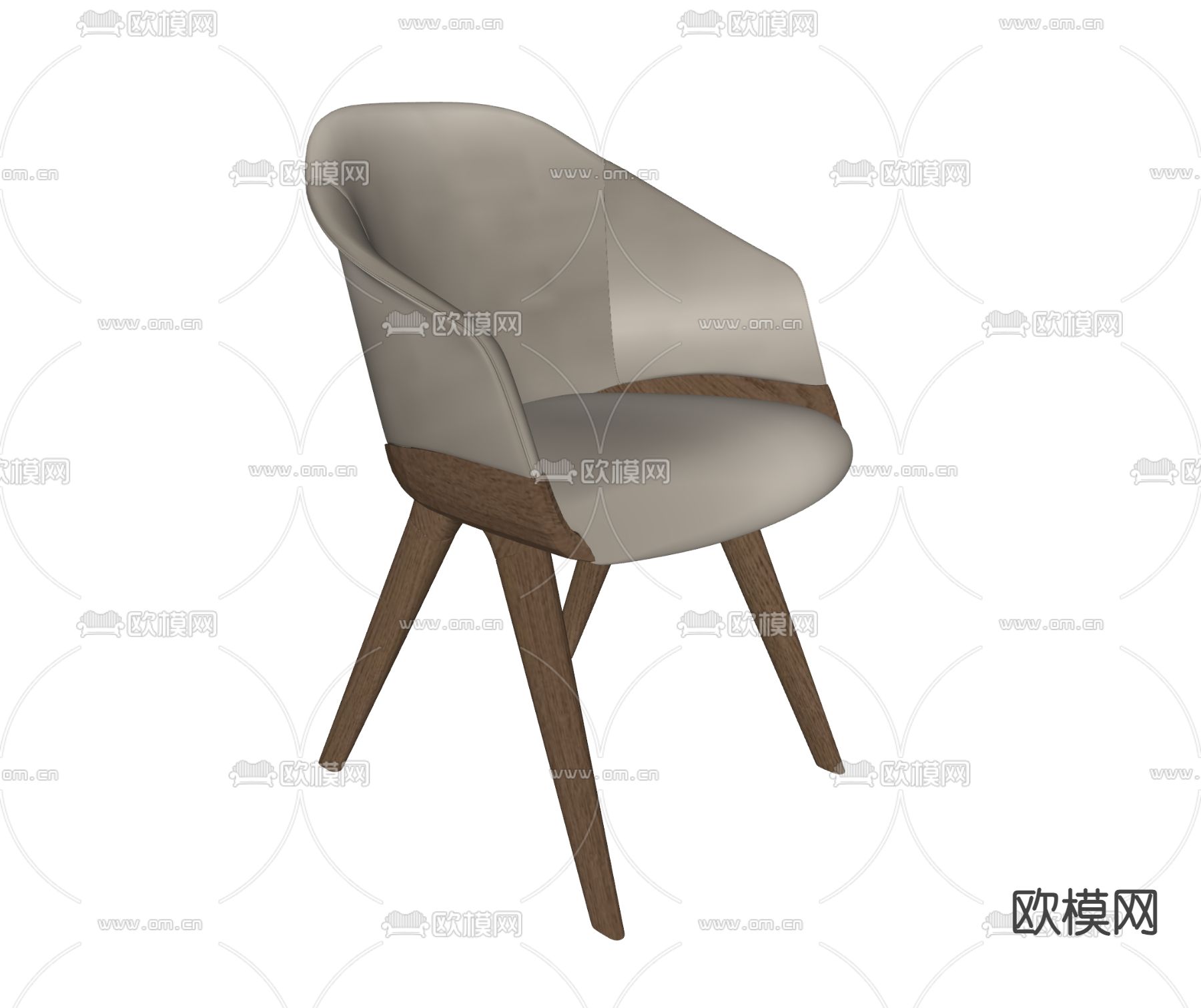 Giorgetti 现代餐椅su模型下载（渲染图1）