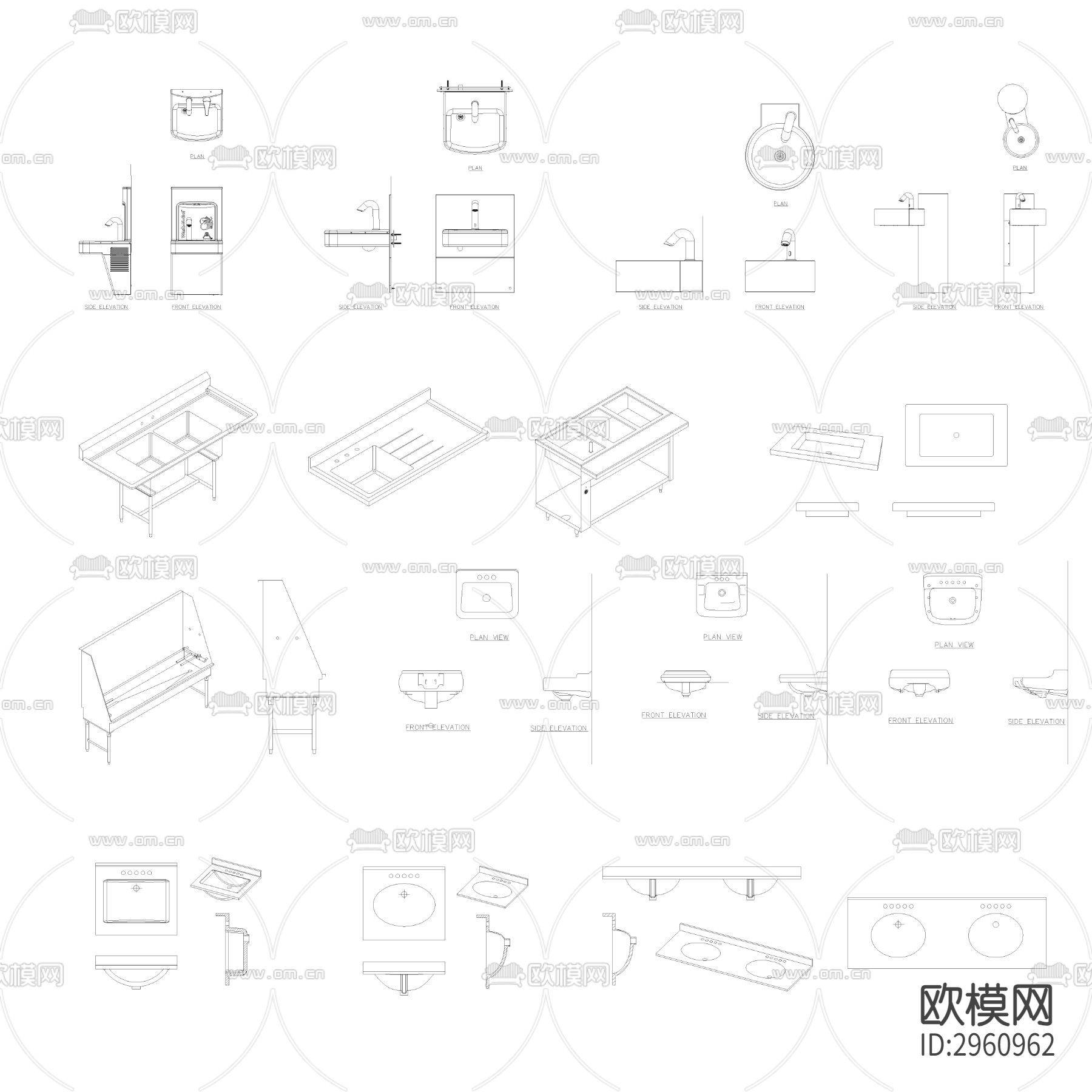 面盆cad图库下载（渲染图1）