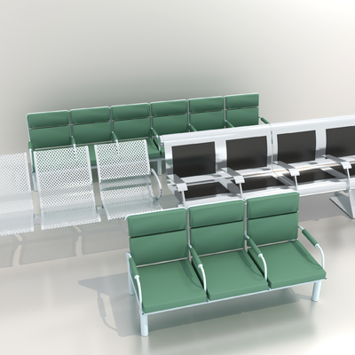  公共座椅 排椅su模型 