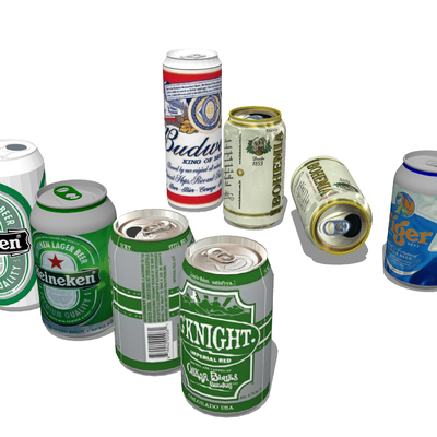  青岛啤酒 酒瓶 罐装su模型 