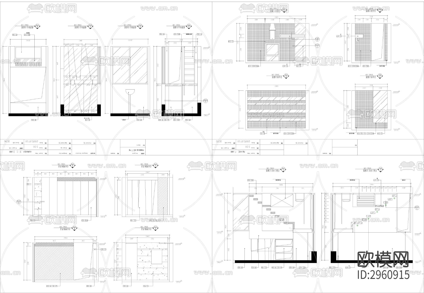 家庭工作室cad施工图下载（渲染图6）