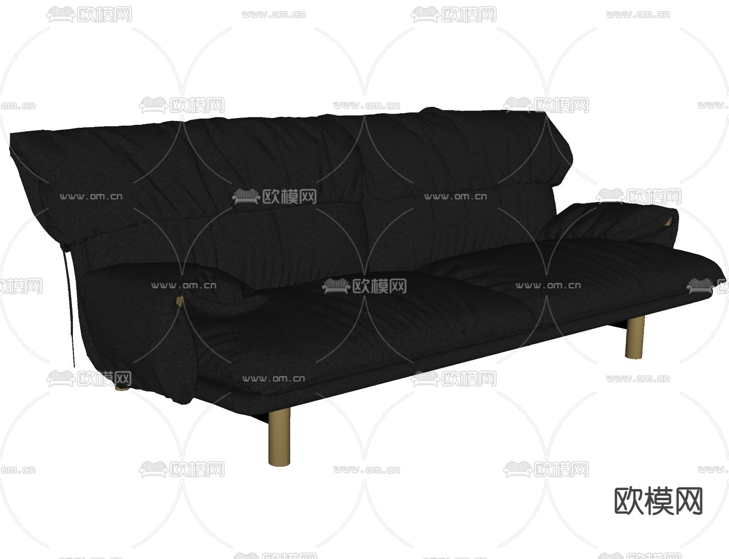 Baxter 皮沙发 双人沙发su模型下载（渲染图2）