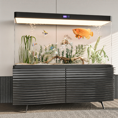  恒温鱼缸 水族 水箱su模型 