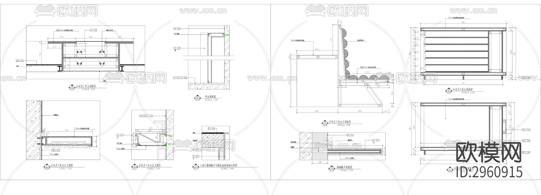 家庭工作室cad施工图下载（渲染图7）