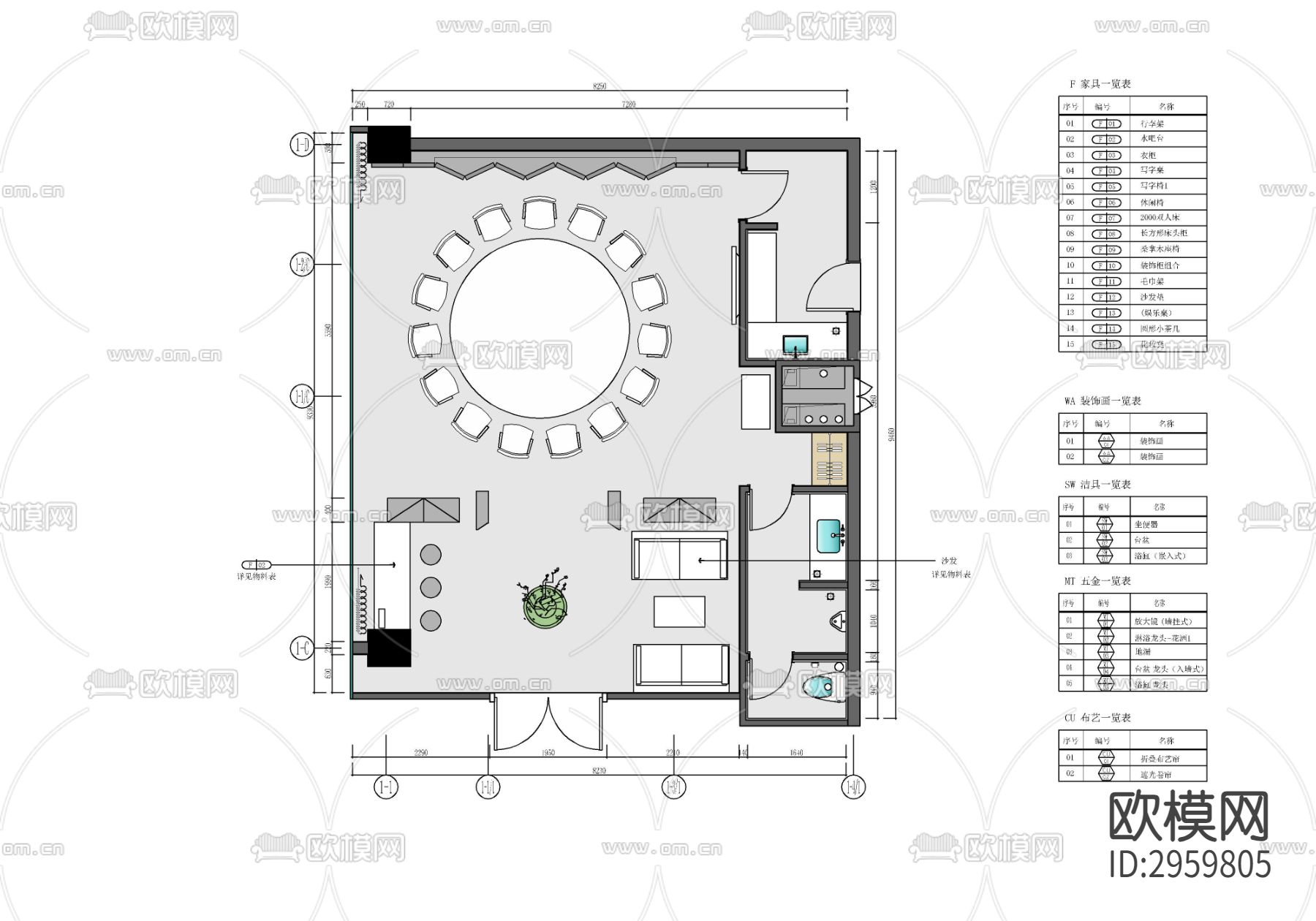 80㎡中餐厅包房室内施工图 餐饮 中餐 餐厅包房 特色餐厅cad施工图下载（渲染图1）