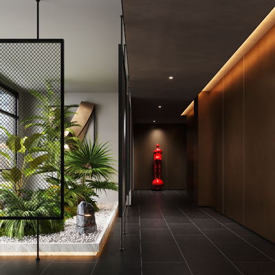  酒店走廊 过道su模型 