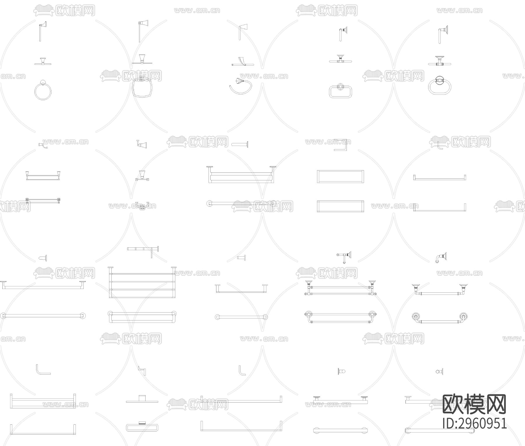 毛巾架cad图库下载（渲染图4）