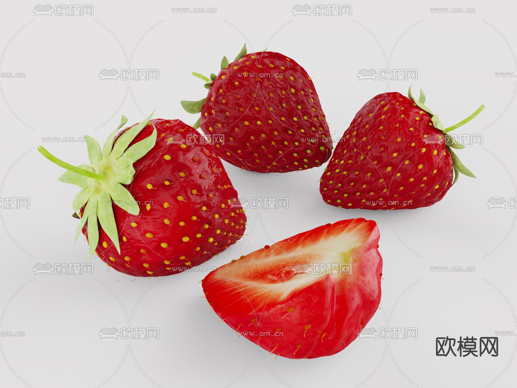 草莓 水果su模型下载（渲染图1）