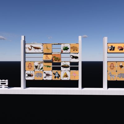  互动科普牌su模型 