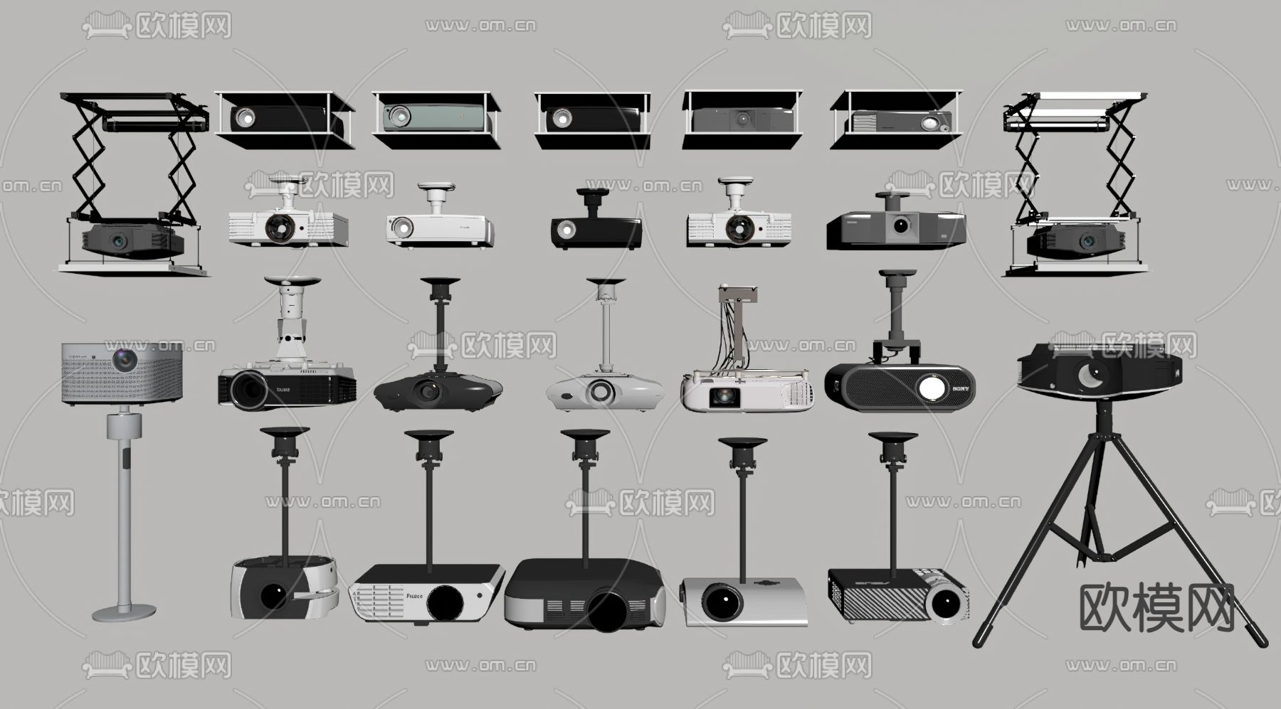 投影仪su模型下载（渲染图1）