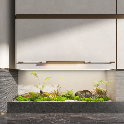  苔藓植物堆 微地形 室内造景su模型 