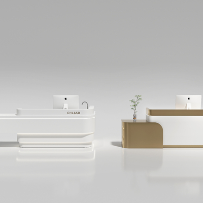  现代前台 接待台 收银台su模型 